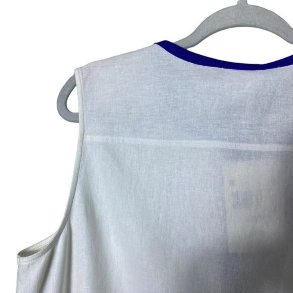 Jaclyn Smith Womens Linen Tunic Button Down Size XL Beachy Color Block L… - Picture 5 of 9